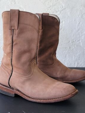 Vtg Women's Leather Cowgirl Boots Size 6.5 Boho Hippie Y2K Retro